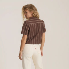 Crosswinds Camp Button Up Shirt - Coco Bean