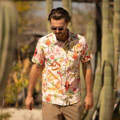 Journey Short Sleeve Button Up Shirt - Dusty Violet