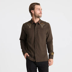 On the Range Long Sleeve Button Up Shirt - Dark Brown