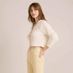 Bluffs Long Sleeve Cardigan - Eggshell