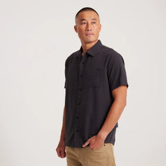 Made To Fade Short Sleeve Button Up Shirt - Washed Charcoal