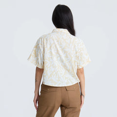 Bless Up Cropped Button Up Shirt - Sand