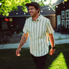 Journey Short Sleeve Button Up Shirt - Dusty Green