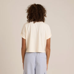 Nature Cropped Boxy Premium Tee - Eggshell