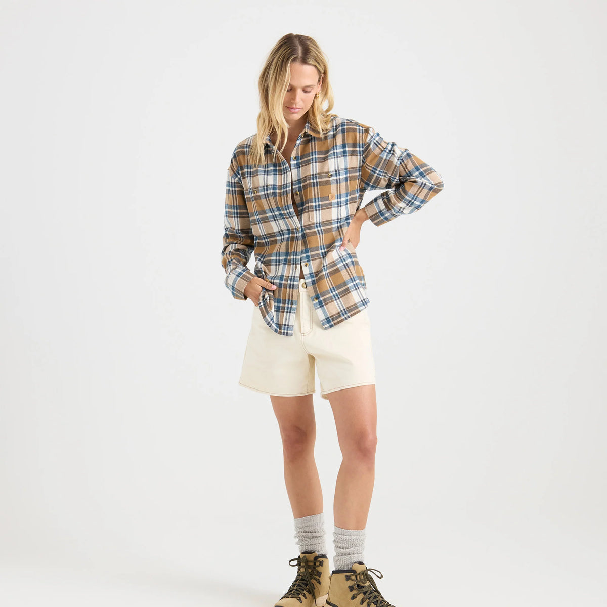 Amberley Light Long Sleeve Flannel - Dark Khaki